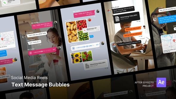 Videohive Reels – Text Message Bubble After Effects Project Files