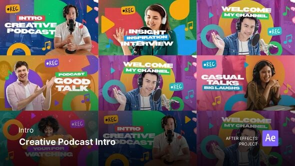 Videohive Intro – Creative Podcast Intro After Effects Project Files