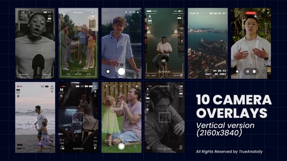 Videohive 10 Vertical Camera Overlays Pack