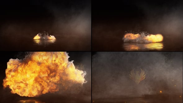 Videohive Fire Explosion Flame Sparks Logo Opener