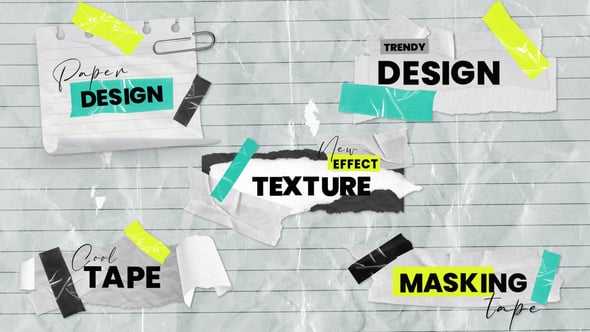 Videohive Torn Crumple Paper Tapes Titles Lowerthirds
