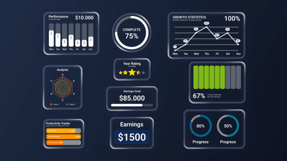 Videohive Glassmorphism Infographic