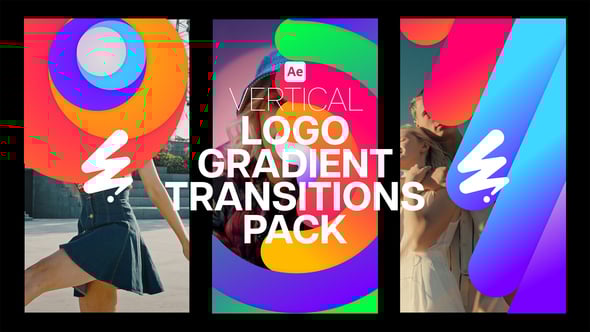 Videohive Vertical Logo Gradient Transitions Pack
