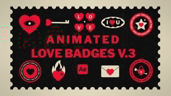 Videohive Animated Love Badges V.3