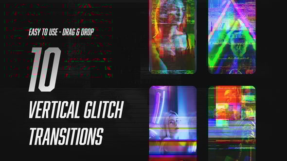 Videohive Vertical Glitch Transitions 59359626