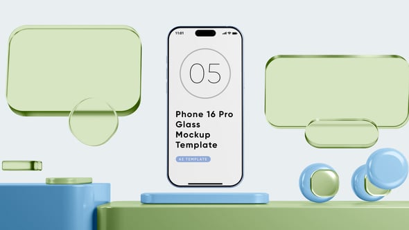 Videohive Glass Phone 16 Pro App Preview Screen Template