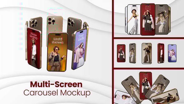 Videohive Phone Multi-Screen Carousel Mockup