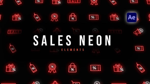 Videohive Sales Neon Icons