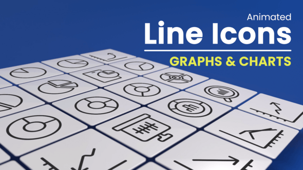 Videohive 50 Animated Graphs and Charts Line Icons
