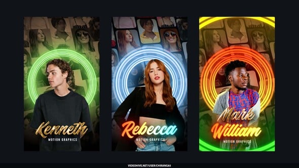 Videohive Neon Photo Poster Stories
