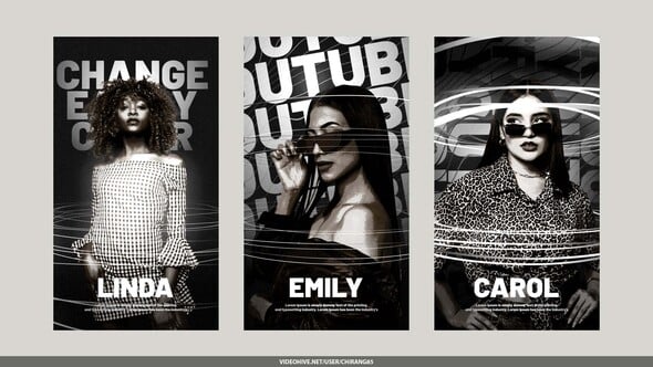 Videohive Black Animated Lines Poster Stories