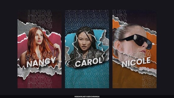 Videohive Crumple Tape Paper Collage Stories