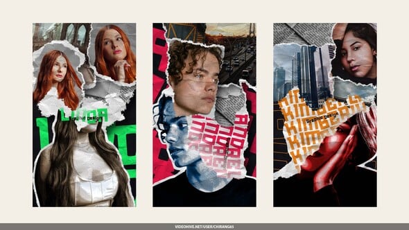 Videohive Collage Elements Paper Stories