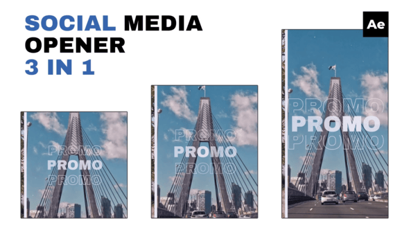 Videohive 3 in 1 Social Media Opener /Ae