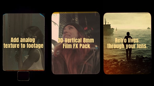 Videohive Super 8mm Vertical Frame Pack – 30+ Vintage Film Filters for TikTok, Instagram & Reels
