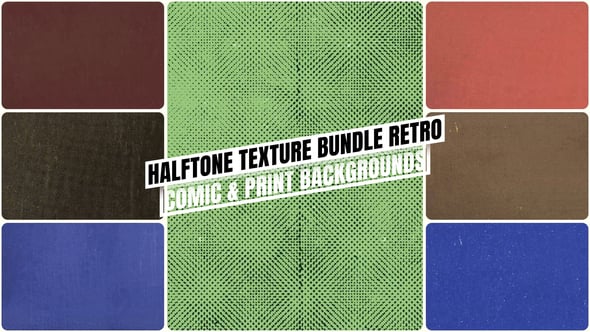 Videohive Halftone Texture Bundle Retro – Comic & Print Backgrounds