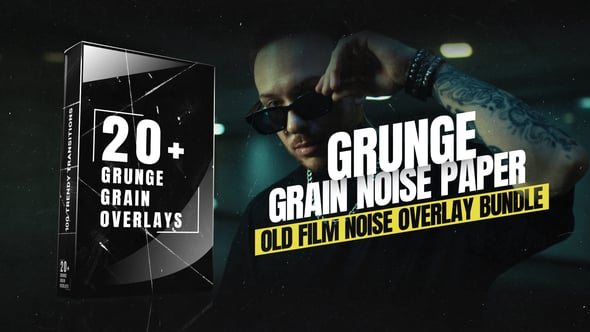 Videohive Grunge Grain Noise Paper Overlays-Old Film Noise Overlay Bundle