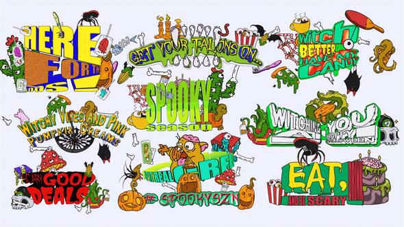Videohive Halloween Titles Pack 59719029