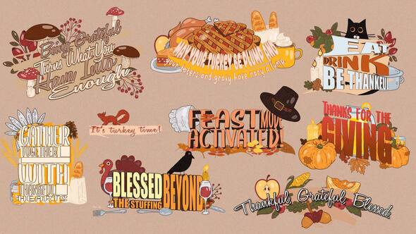 Videohive Thanksgiving Titles Pack