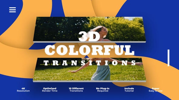 Videohive 3D Colorful Transitions
