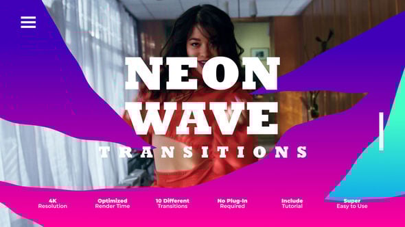 Videohive Neon Wave Transitions