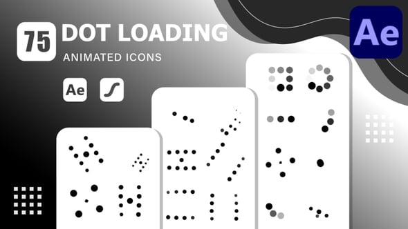 Videohive 75 Dot Loading Animated Icons | After Effects Template & Lottie Animation