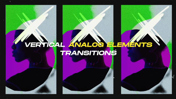 Videohive Verical Analog Spray Elements Transitions