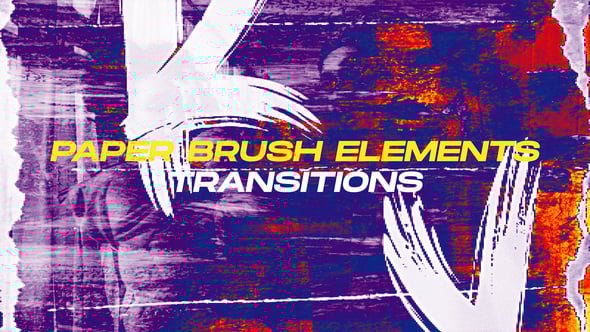 Videohive Paper Brush Elements Transitions