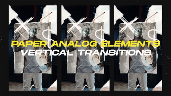 Videohive Paper Analog Elements Vertical Transitions || After Effects