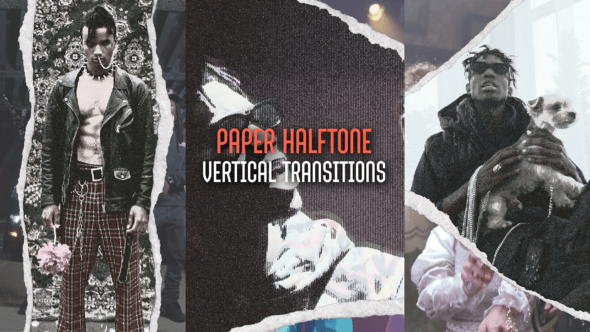 Videohive Vertical Paper Halftone Transitions