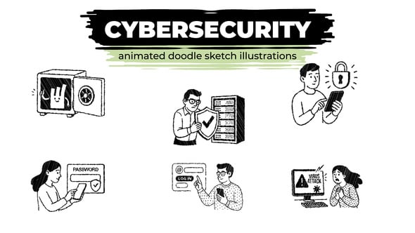 Videohive Cybersecurity – Animated Doodle Sketch Illustrations