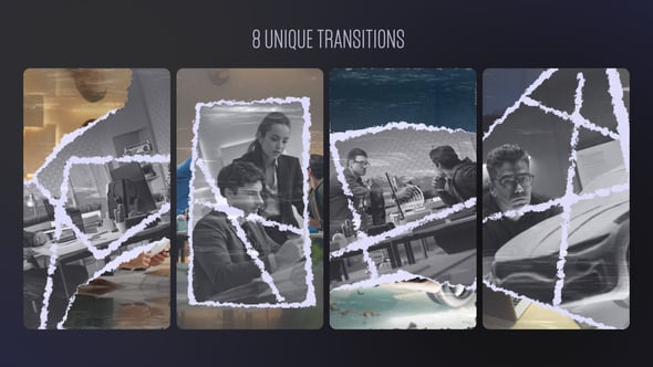 Videohive Paper Cut Transitions Vertical