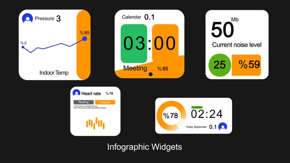 Videohive Modern Infographic Widgets Pack | Clean UI Kit