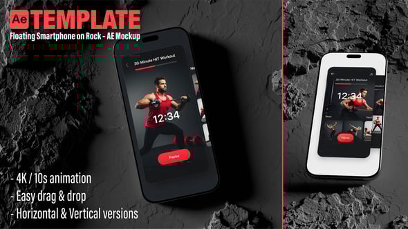 Videohive Floating Smartphone on Rock – App Mockup | AE Template (Vertical & Horizontal)