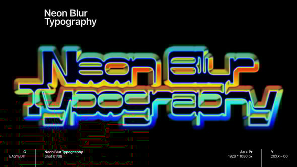 Videohive Neon Blur Typography