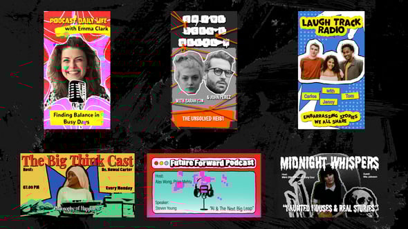 Videohive Paper Collage Podcast Intro