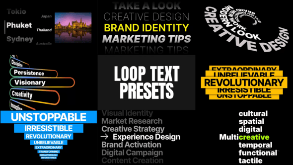 Videohive Looping List Text Animations