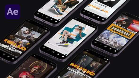 Videohive Grunge Collage Stories