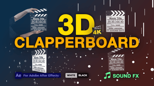 Videohive Clapperboard 3D | AE