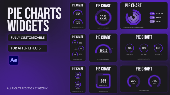 Videohive Pie Charts Widgets
