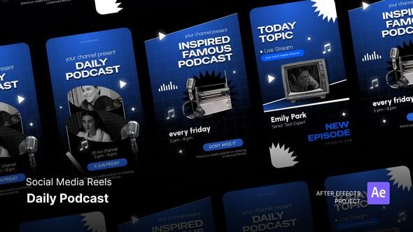 Videohive Reels – Daily Podcast After Effects Project Files
