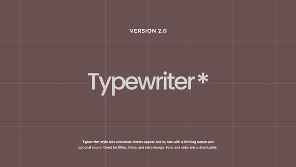 Videohive Typewriter 2.0 | AE