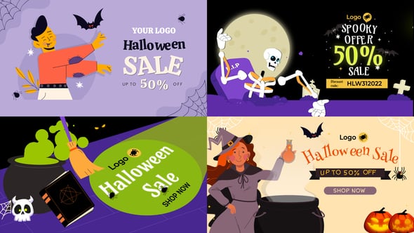 Videohive Halloween Sale Offer Website Banners