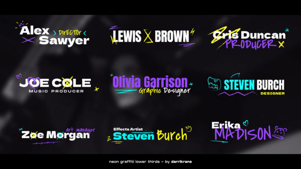 Videohive Neon Graffiti Lower Thirds / AE 59429582