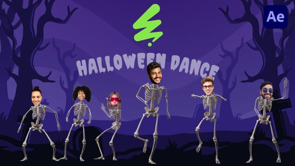 Videohive Dancing Halloween Skeletons – After Effects Template