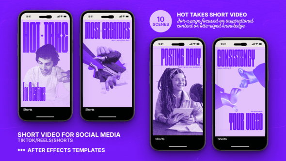 Videohive Hot Takes – Viral Social Media Template for TikTok, Reels & Shorts