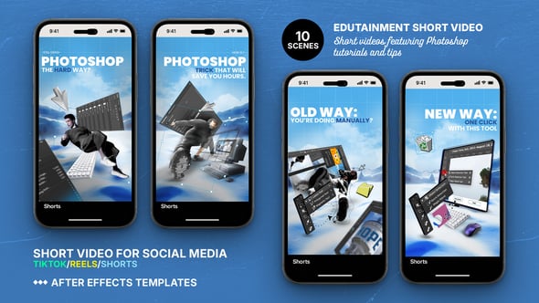 Videohive Photoshop Edutainment Video Template for TikTok/Reels/Shorts