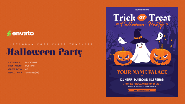 Videohive Halloween Instagram Post Portrait – Creative After Effects Video Template