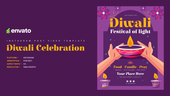 Videohive Celebrate Diwali with Dazzling Instagram Portrait Posts