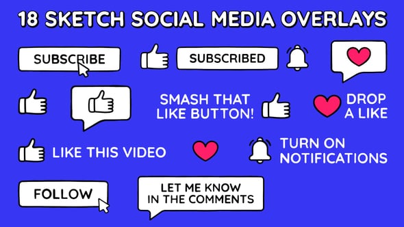 Videohive Sketch Social Media Overlays